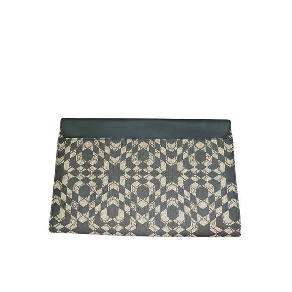 Gucci GG Supreme Monogram Canvas Leather Caleido Print Envelope Clutch Black - Picture 2 of 4